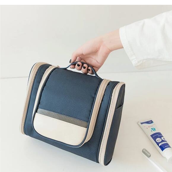 NEW travel cosmetic toiletries bag large folding make up bag with hook B191 - Picture 3 of 5